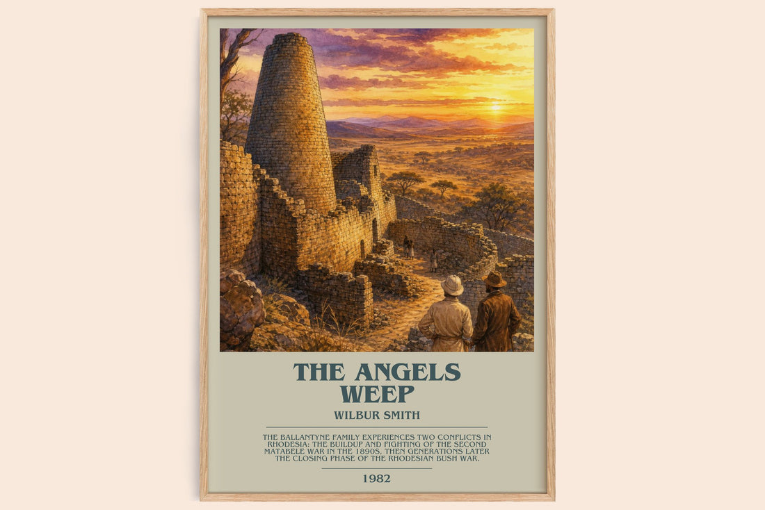 The Angels Weep bookish book poster by Wilbur Smith – framed literary art print