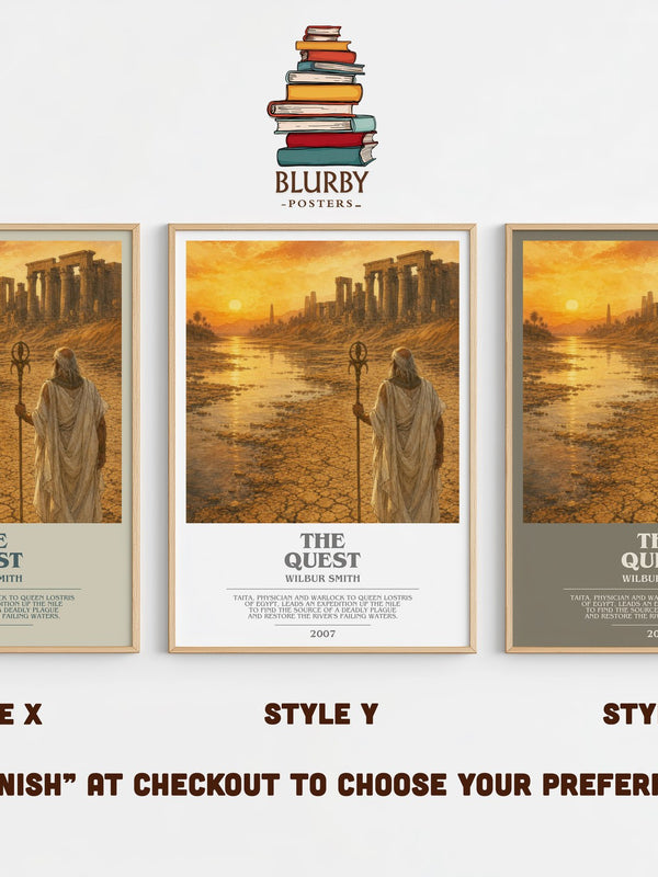 The Quest bookish print in frame leaning in hallway – adventure wall art