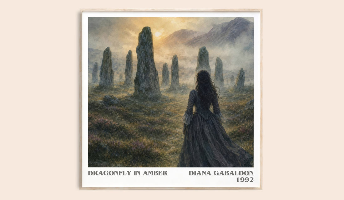 Dragonfly in Amber literary book poster by Diana Gabaldon – framed literary art print