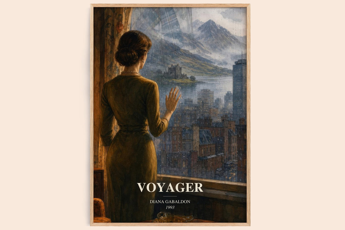 Voyager watercolour book poster by Diana Gabaldon – framed literary art print