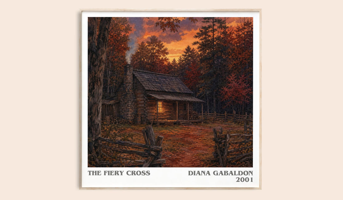 The Fiery Cross literary book poster by Diana Gabaldon – framed literary art print