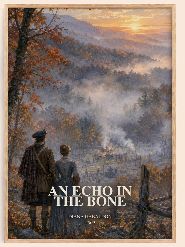 An Echo in the Bone watercolour book poster by Diana Gabaldon – framed literary art print