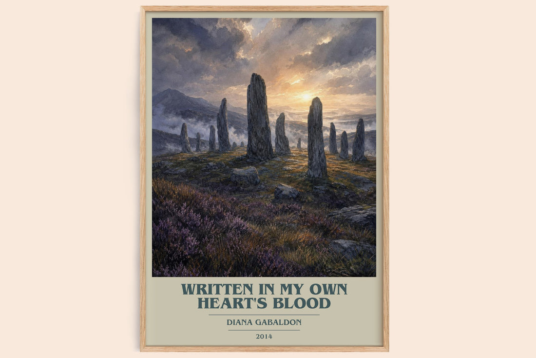 Written in My Own Heart's Blood book cover book poster by Diana Gabaldon – framed literary art print