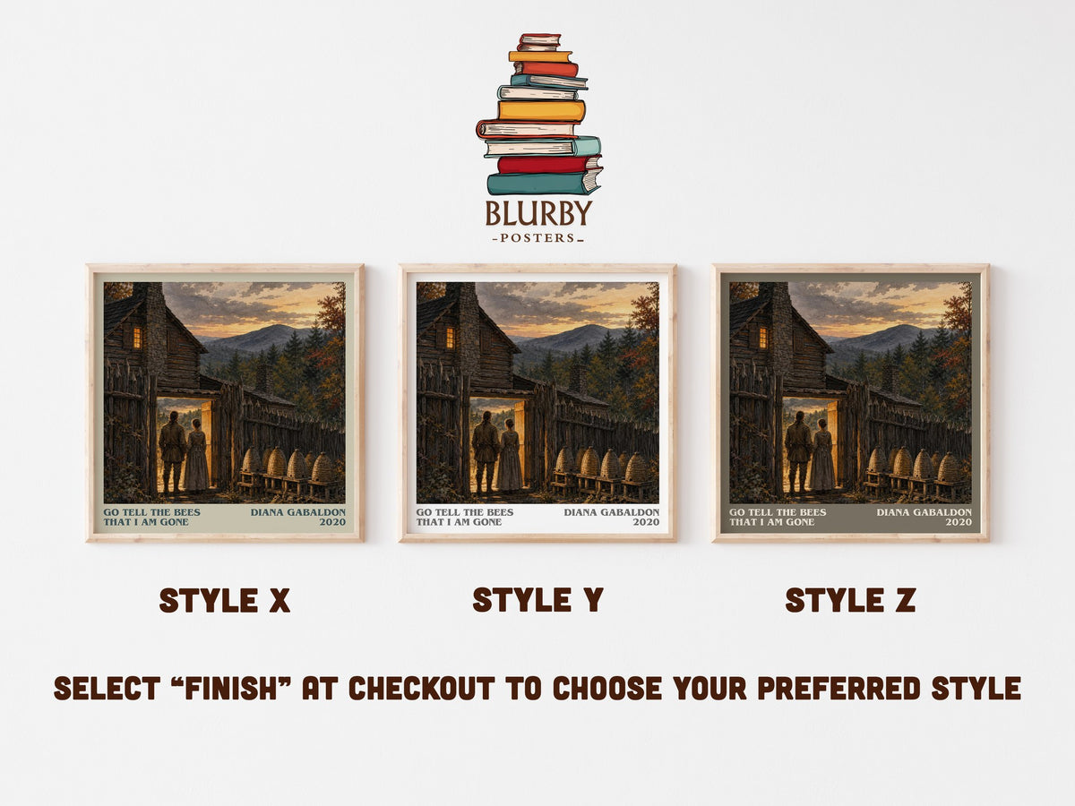 Go Tell the Bees That I Am Gone literary print in frame leaning in hallway – historical fiction wall art (mockup)