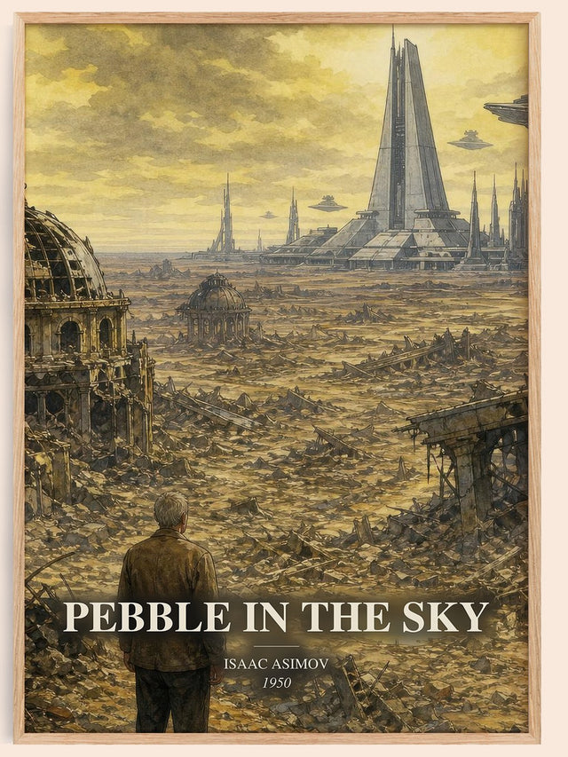 Pebble in the Sky Book Watercolour Illustration by Isaac Asimov
