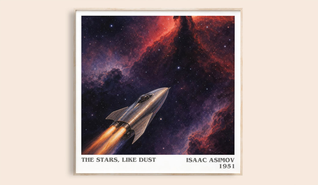 The Stars, Like Dust literary book poster by Isaac Asimov – framed literary art print