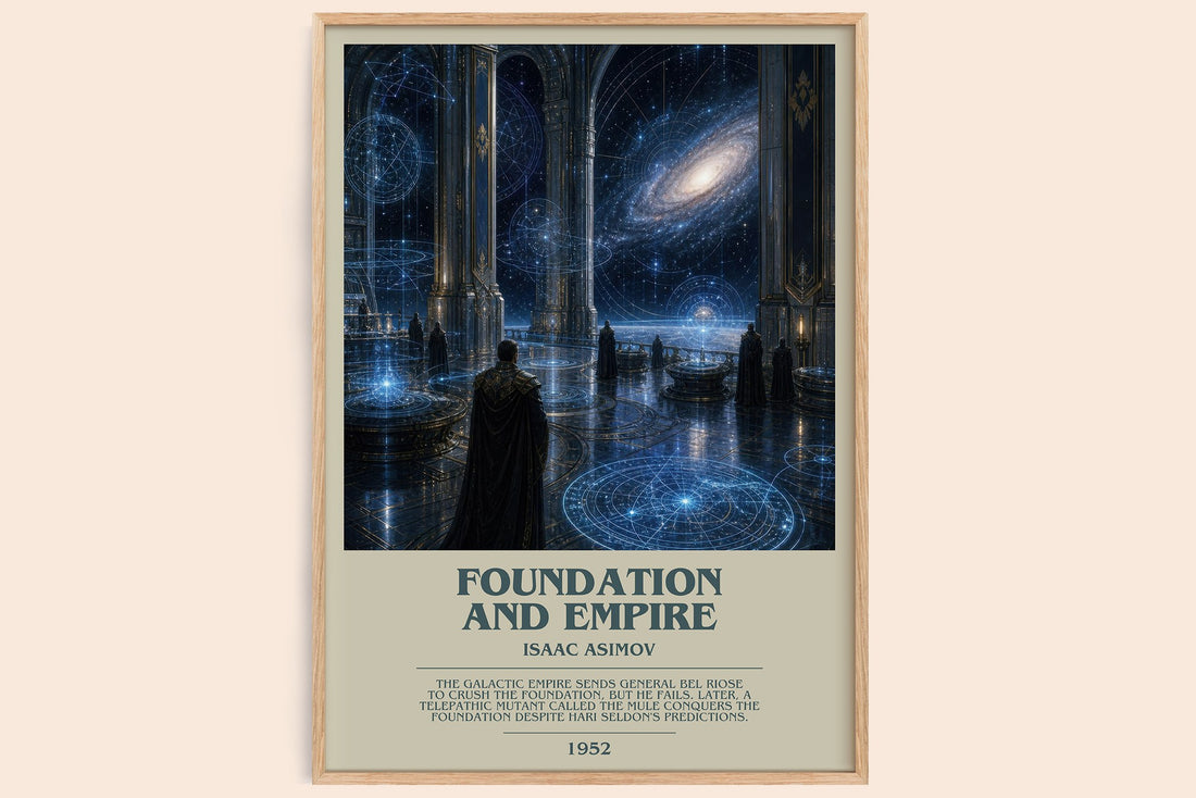 Foundation and Empire bookish book poster by Isaac Asimov – framed literary art print