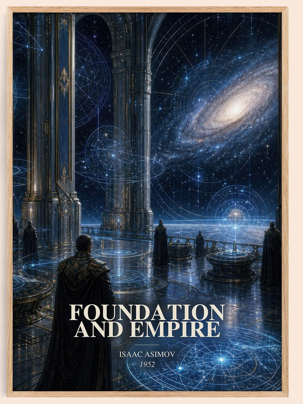 Foundation and Empire watercolour book poster by Isaac Asimov – framed literary art print
