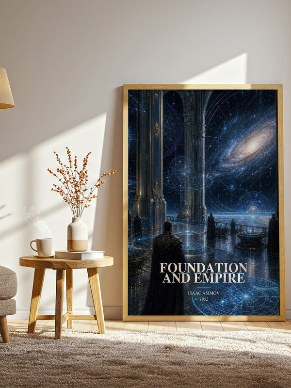 Foundation and Empire watercolour print in frame leaning in hallway – sci fi wall art
