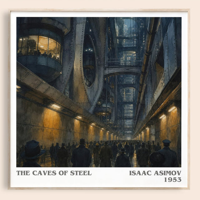 The Caves of Steel Literary Art Print by Isaac Asimov