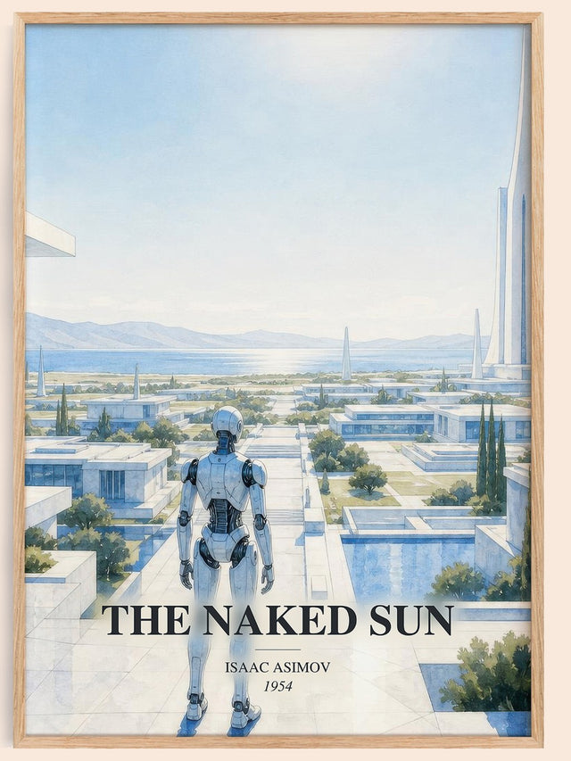The Naked Sun Book Watercolour Illustration by Isaac Asimov