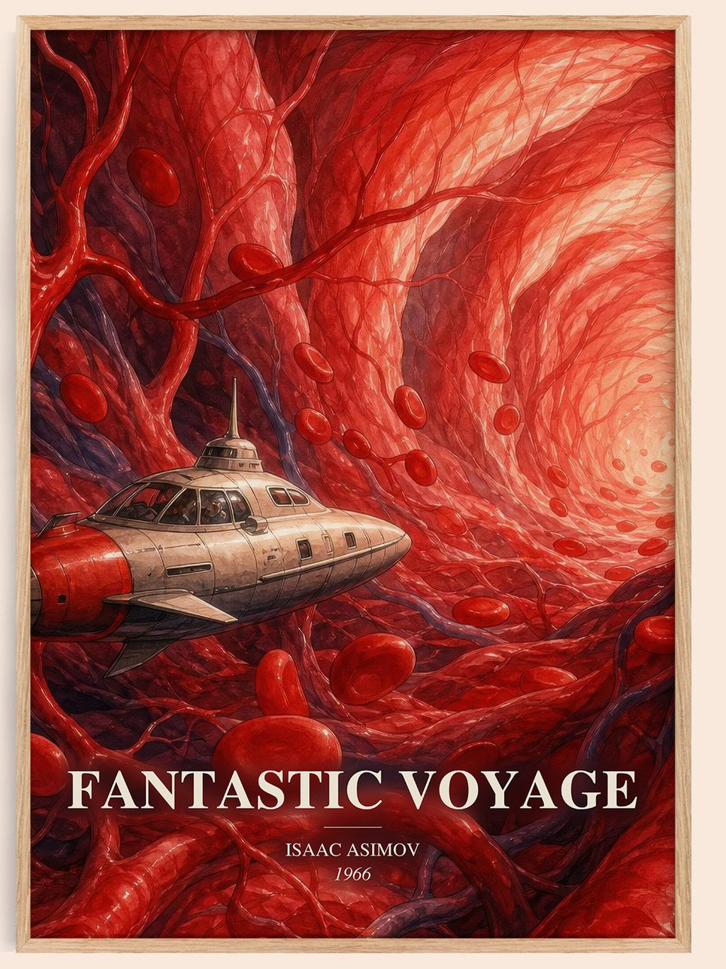 Fantastic Voyage watercolour book poster by Isaac Asimov – framed literary art print