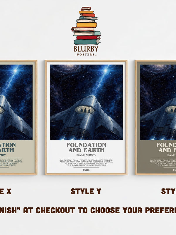 Foundation and Earth bookish print in frame leaning in hallway – sci fi wall art