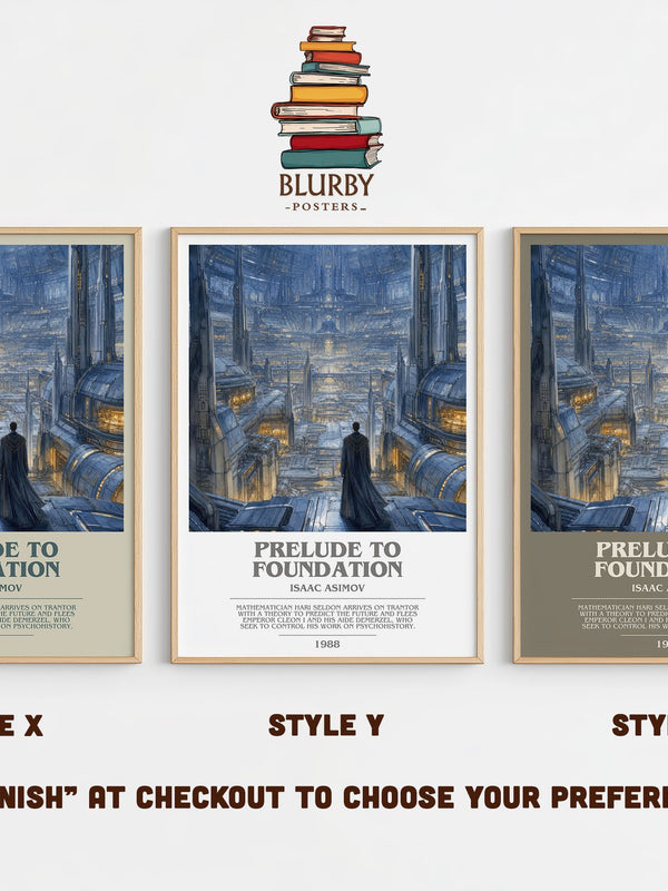 Prelude to Foundation bookish print in frame leaning in hallway – sci fi wall art