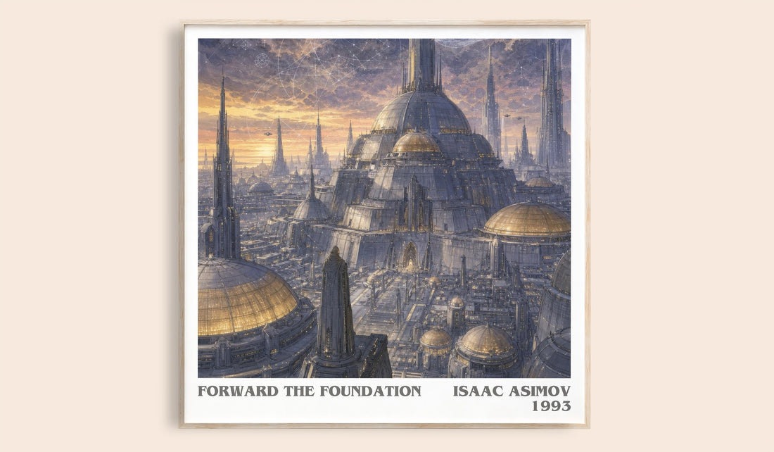 Forward the Foundation literary book poster by Isaac Asimov – framed literary art print