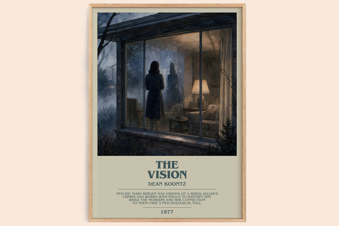 The Vision bookish book poster by Dean Koontz – framed literary art print
