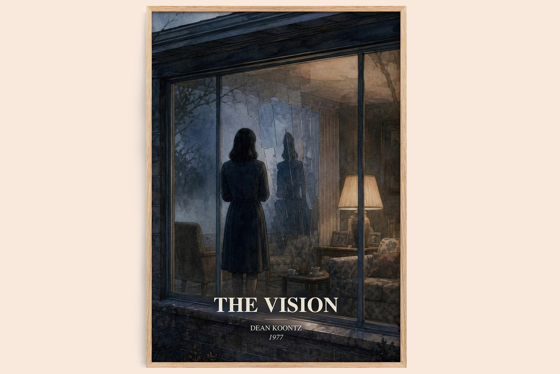 The Vision watercolour book poster by Dean Koontz – framed literary art print