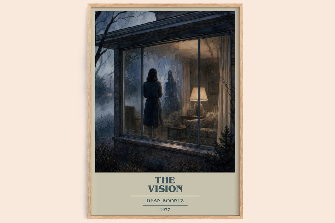 The Vision book cover book poster by Dean Koontz – framed literary art print