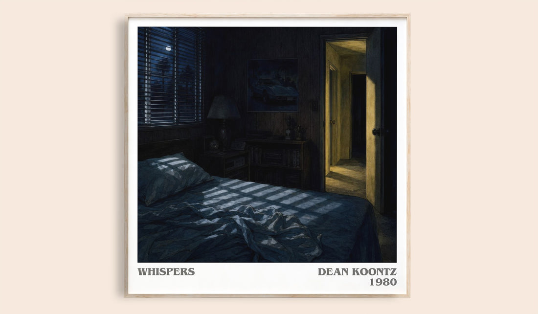 Whispers literary book poster by Dean Koontz – framed literary art print
