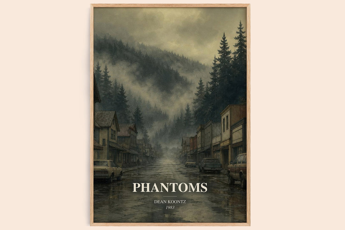 Phantoms watercolour book poster by Dean Koontz – framed literary art print
