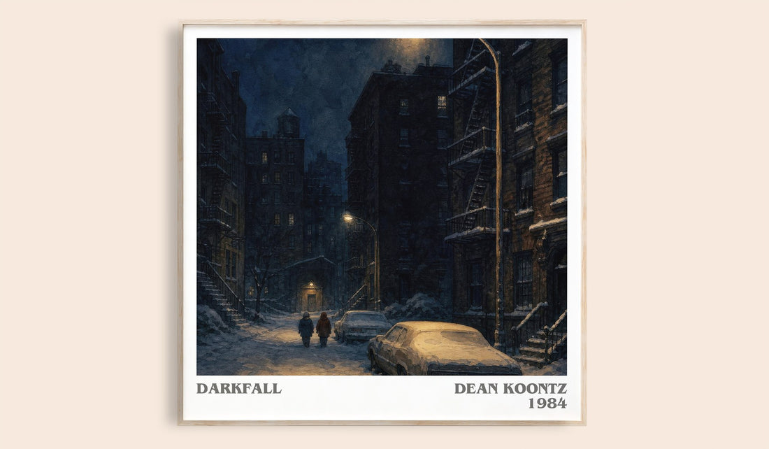 Darkfall literary book poster by Dean Koontz – framed literary art print