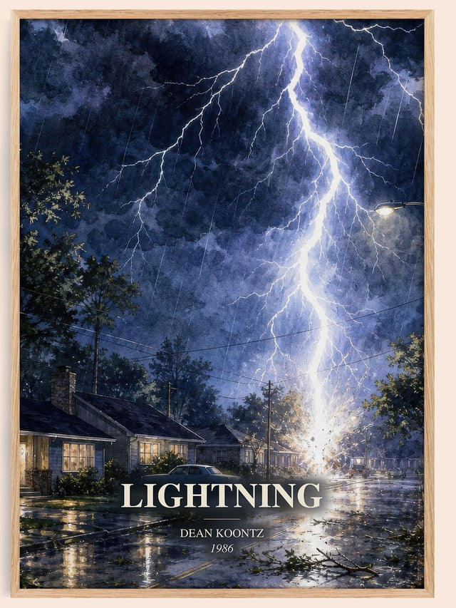 Lightning Book Watercolour Illustration by Dean Koontz