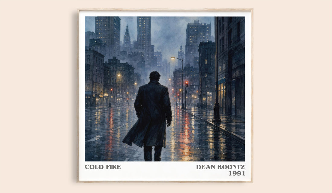 Cold Fire literary book poster by Dean Koontz – framed literary art print