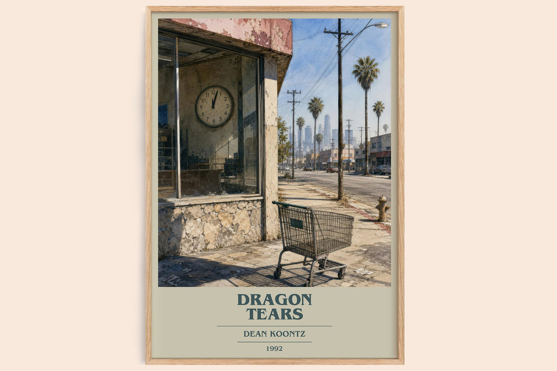 Dragon Tears book cover book poster by Dean Koontz – framed literary art print