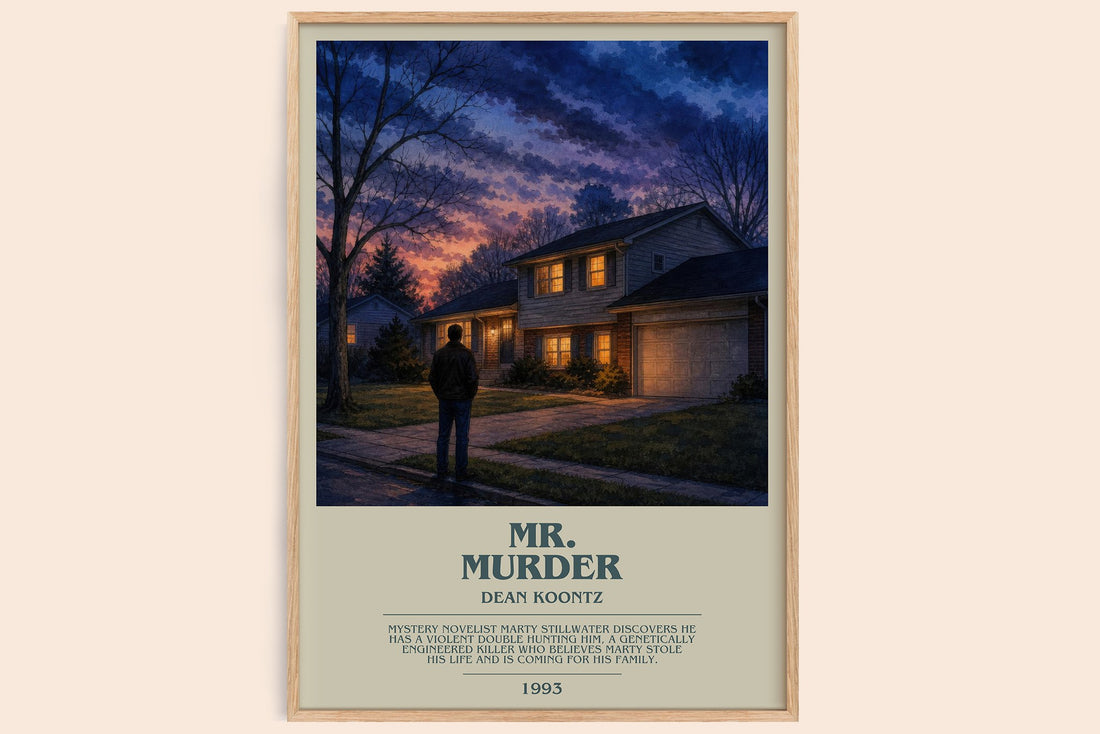 Mr. Murder bookish book poster by Dean Koontz – framed literary art print