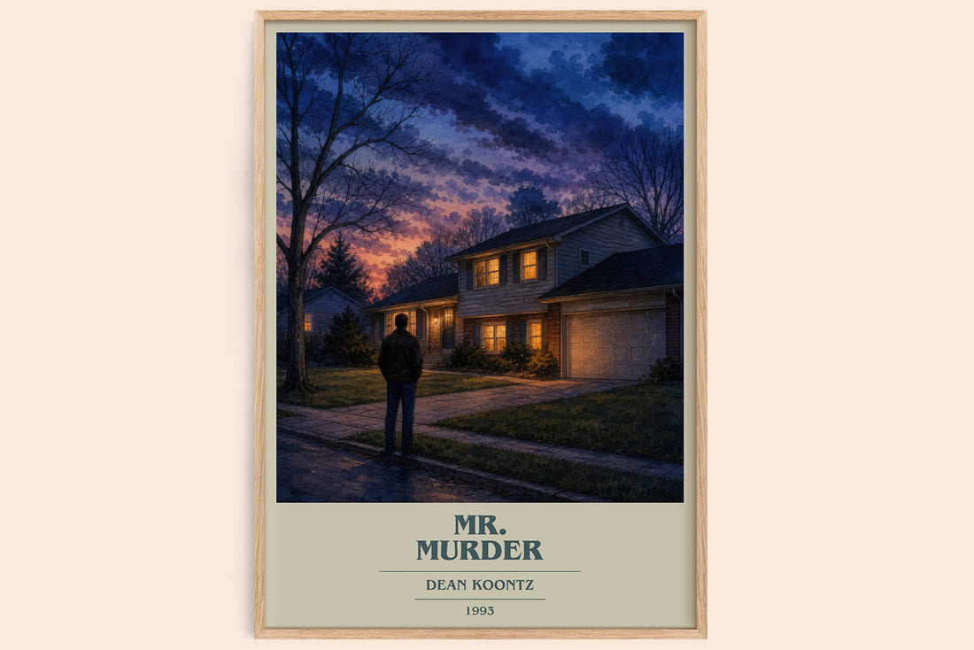 Mr. Murder book cover book poster by Dean Koontz – framed literary art print