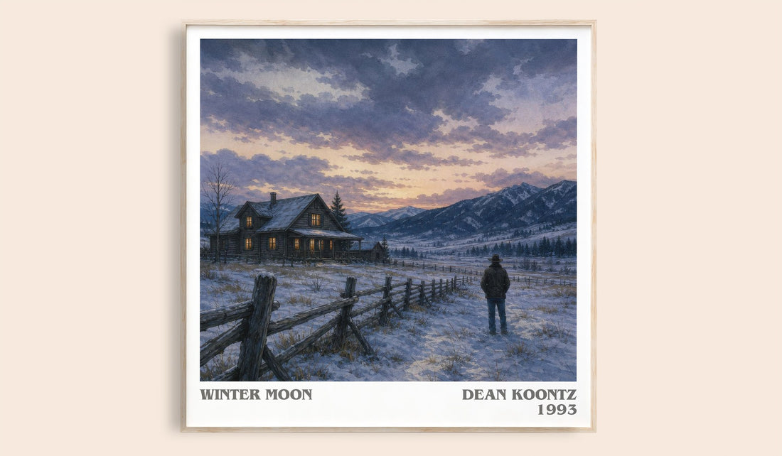 Winter Moon literary book poster by Dean Koontz – framed literary art print