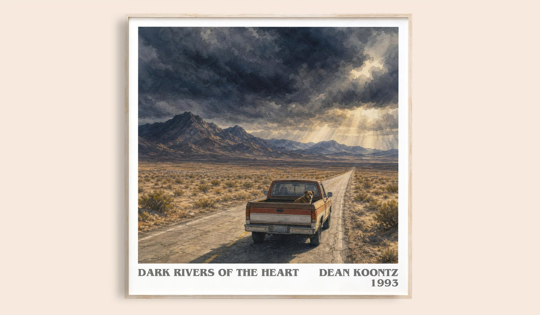 Dark Rivers of the Heart literary book poster by Dean Koontz – framed literary art print