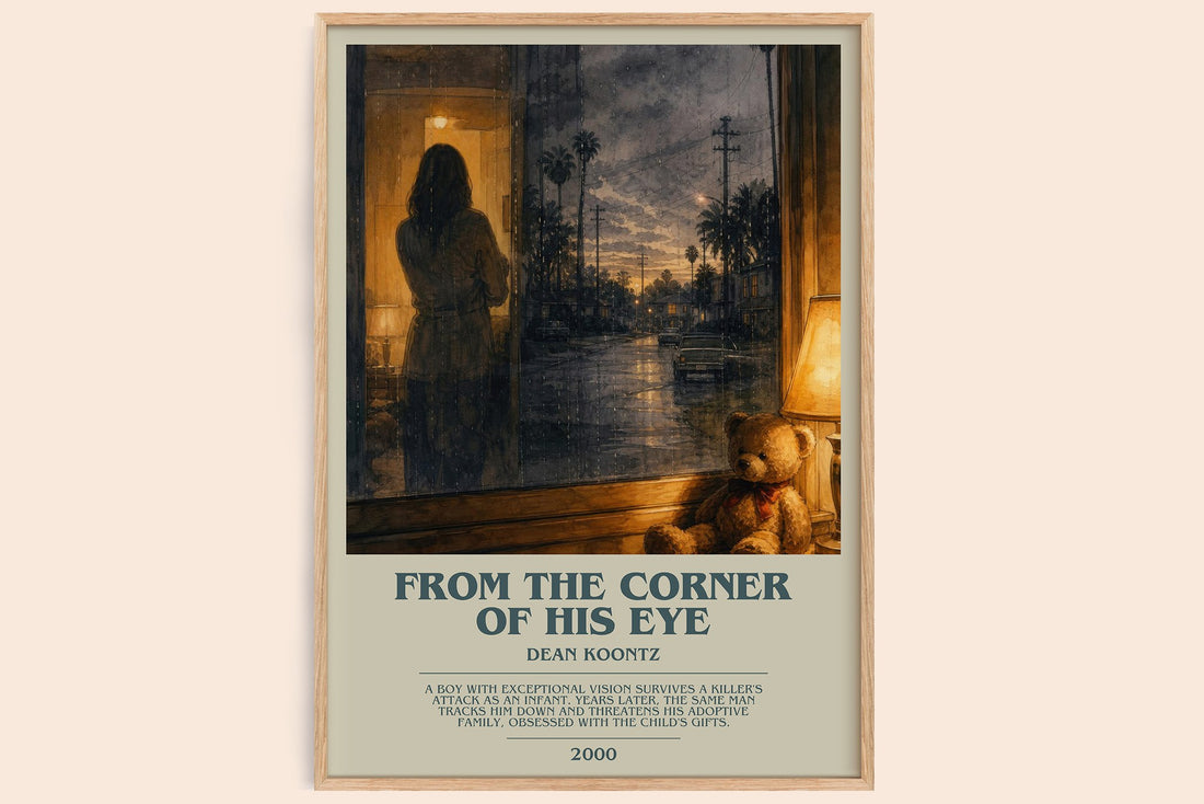 From the Corner of His Eye bookish book poster by Dean Koontz – framed literary art print