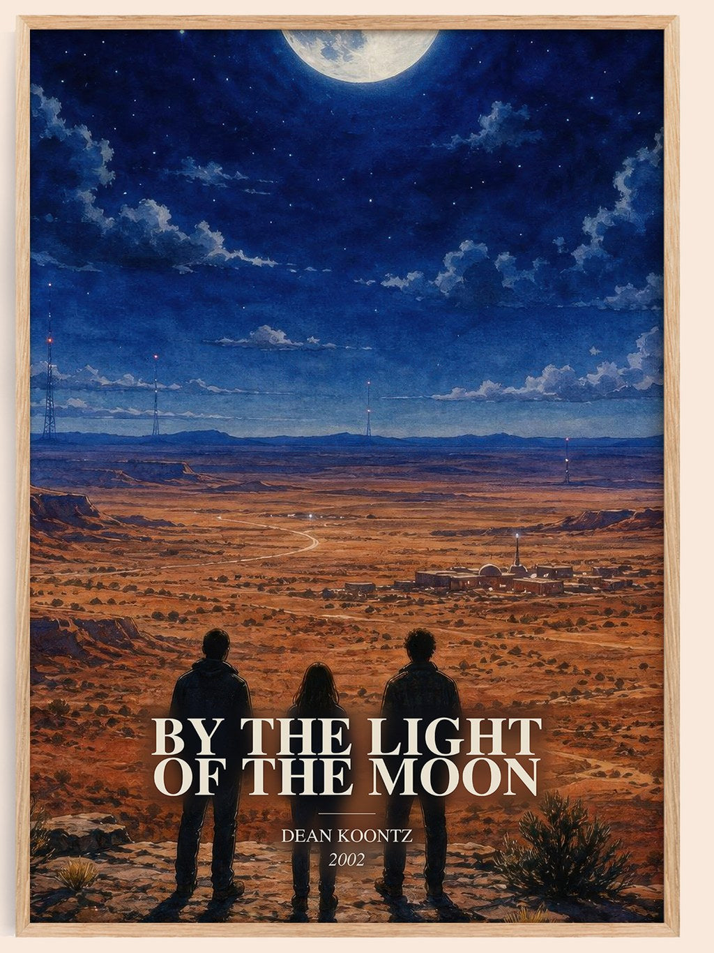 By the Light of the Moon watercolour book poster by Dean Koontz – framed literary art print
