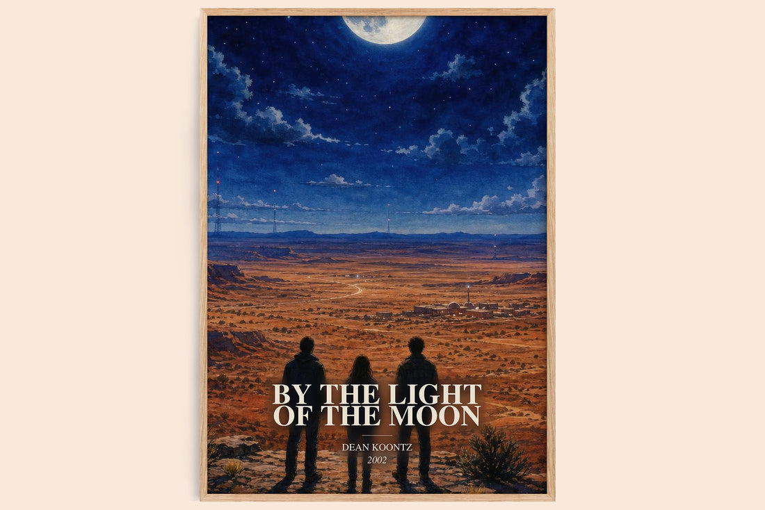 By the Light of the Moon watercolour book poster by Dean Koontz – framed literary art print