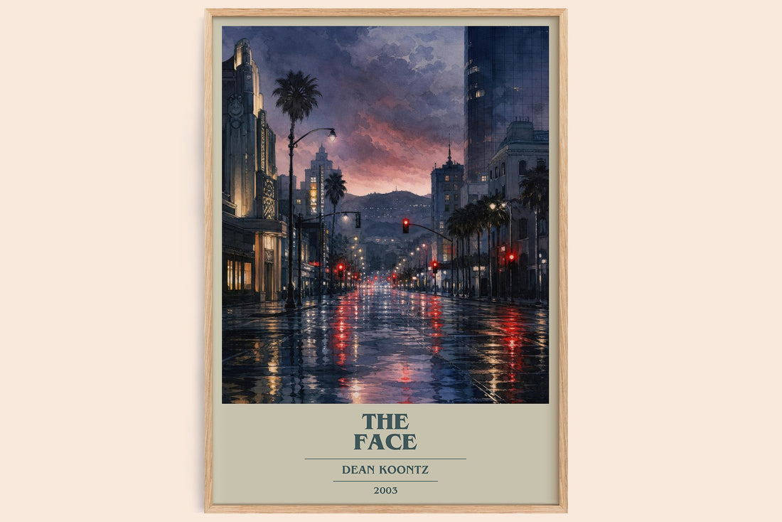The Face book cover book poster by Dean Koontz – framed literary art print