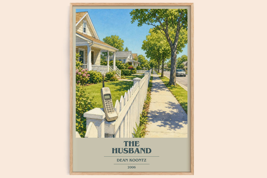 The Husband book cover book poster by Dean Koontz – framed literary art print