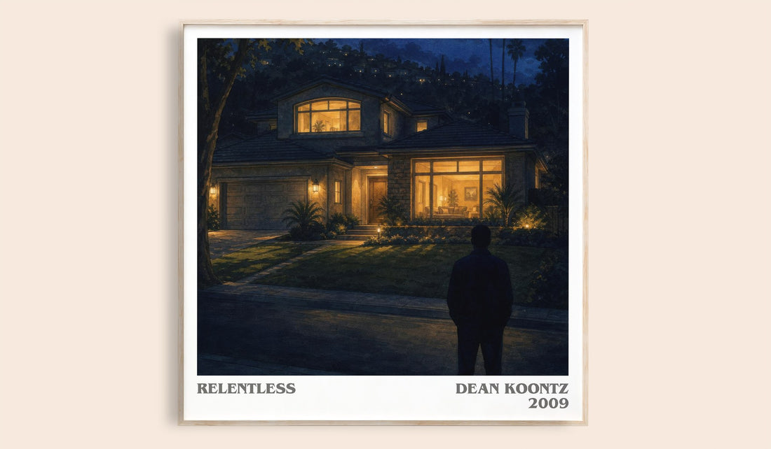 Relentless literary book poster by Dean Koontz – framed literary art print
