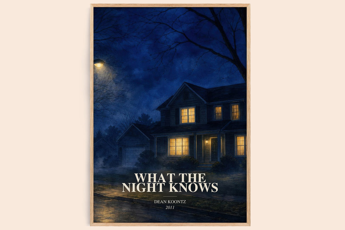 What the Night Knows watercolour book poster by Dean Koontz – framed literary art print