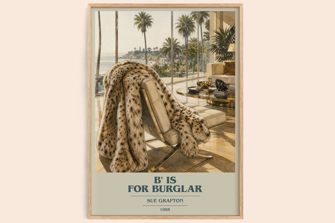 B' Is for Burglar book cover book poster by Sue Grafton – framed literary art print