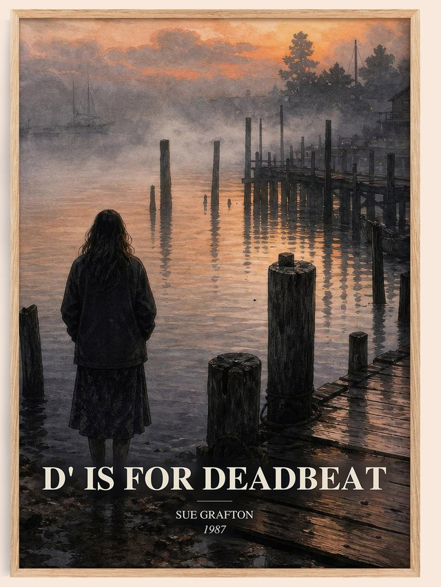 D' Is for Deadbeat Book Watercolour Illustration by Sue Grafton