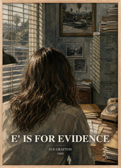 E' Is for Evidence Book Watercolour Illustration by Sue Grafton
