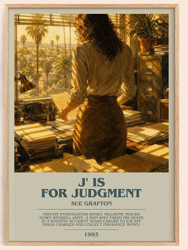 J' Is for Judgment Bookish Wall Art by Sue Grafton