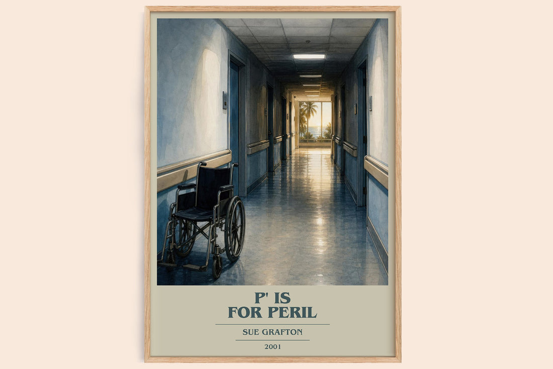 P' Is for Peril book cover book poster by Sue Grafton – framed literary art print