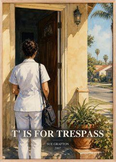 T' Is for Trespass Book Watercolour Illustration by Sue Grafton
