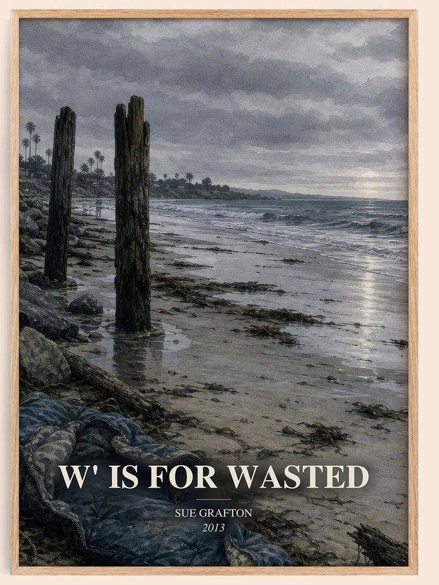 W' Is for Wasted Book Watercolour Illustration by Sue Grafton