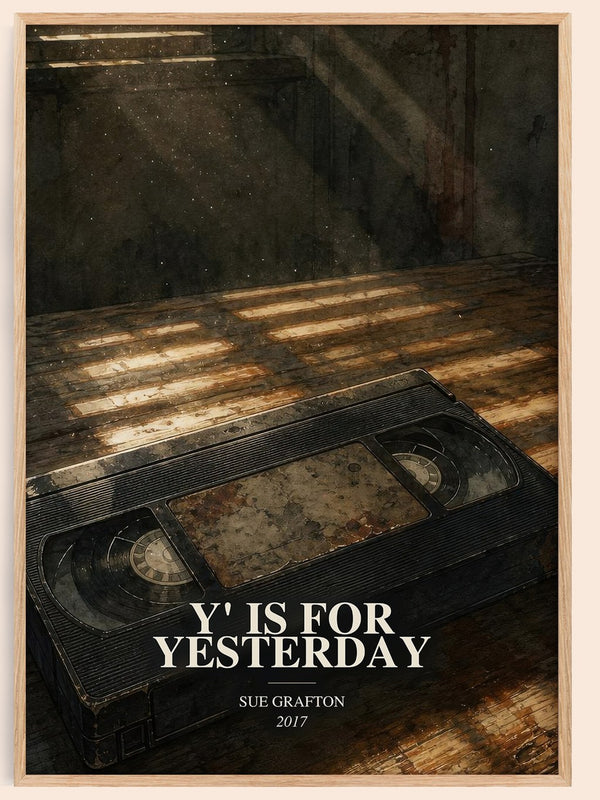 Y' Is for Yesterday watercolour book poster by Sue Grafton – framed literary art print