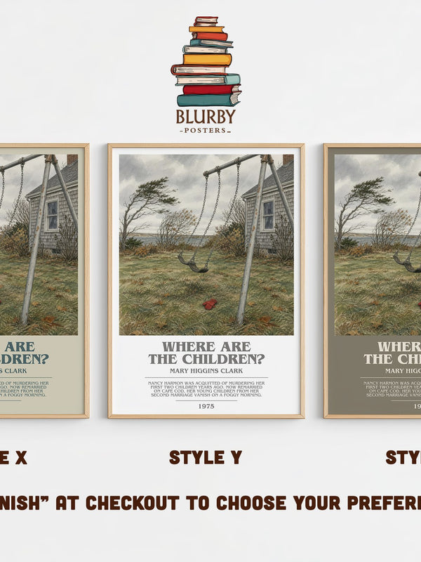 Where Are the Children? bookish print in frame leaning in hallway – thriller wall art