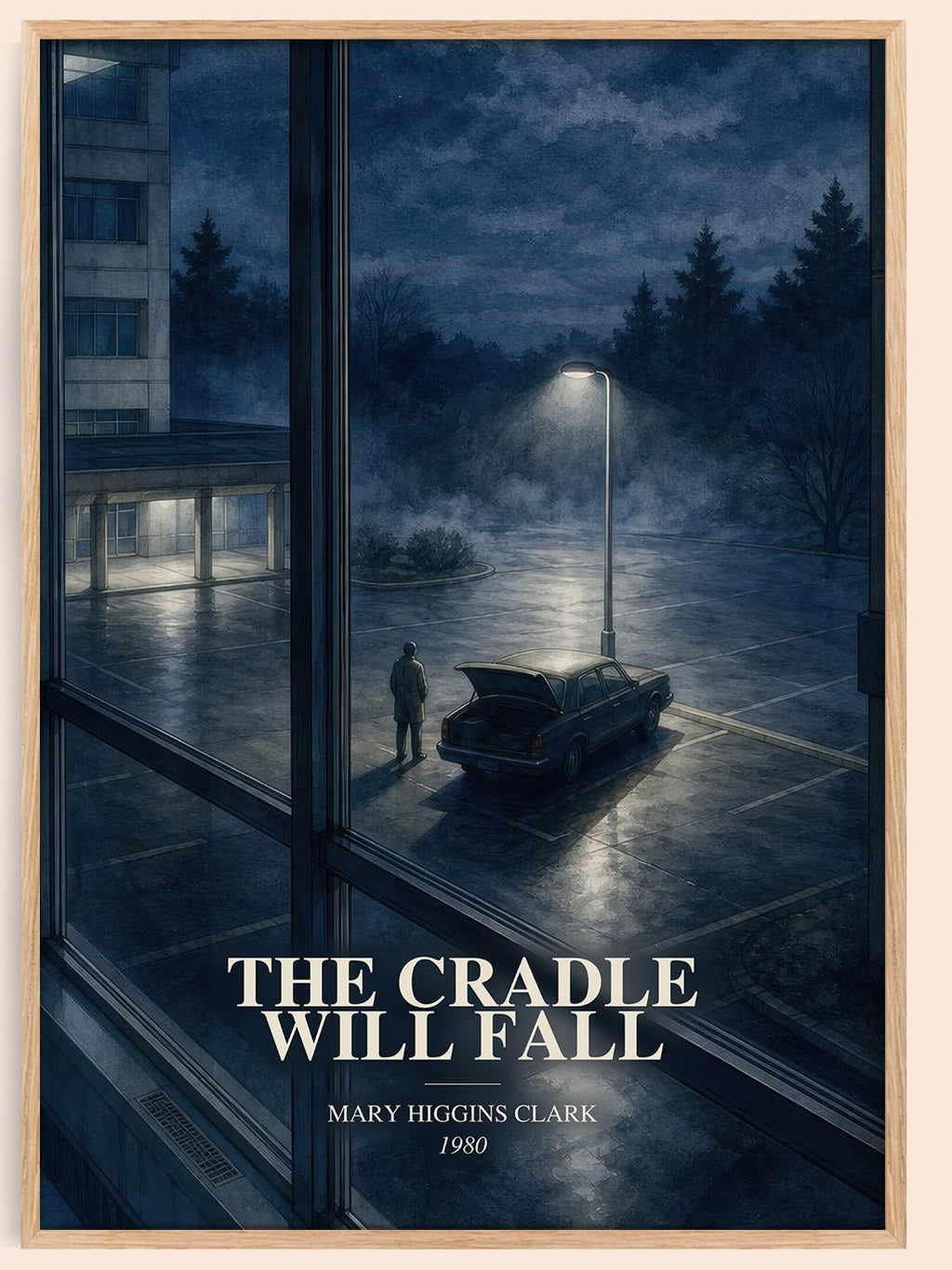 The Cradle Will Fall watercolour book poster by Mary Higgins Clark – framed literary art print