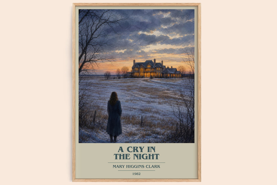 A Cry in the Night book cover book poster by Mary Higgins Clark – framed literary art print
